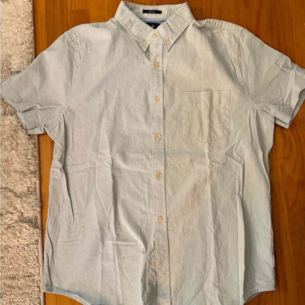 Ben Sherman Pale Blue Short-Sleeve Button-Down Shirt